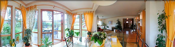 360-Grad-Panorama Haustyp "Villa Rosendal" Erker - Sj&ouml;dalshus Musterhaus Borkwalde